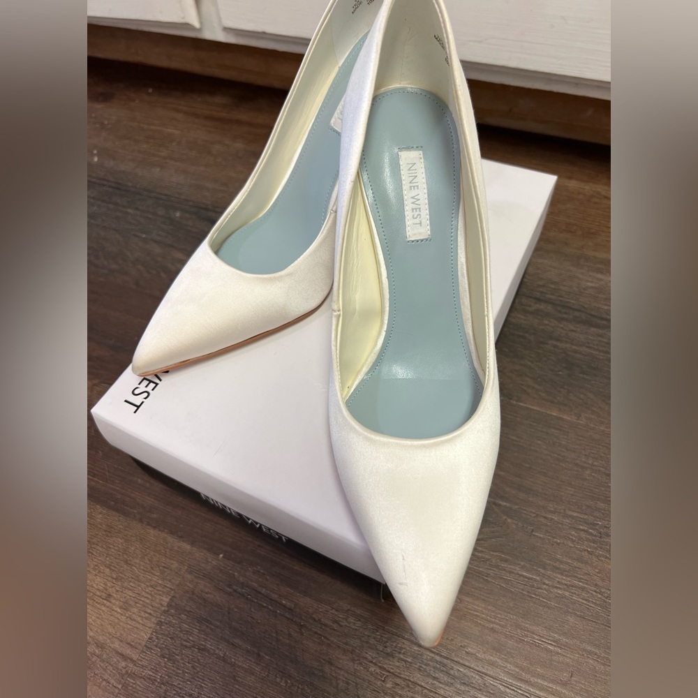 Nine West Ivory Satin Pumps